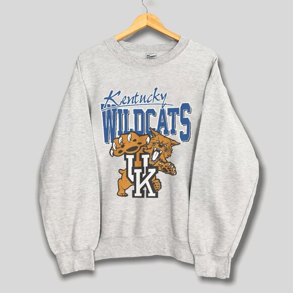 90s Vintage 90s University of Kentucky Wildcats Logo Sweatshirt, NCAA Shirt Tee - Picture 1 of 2
